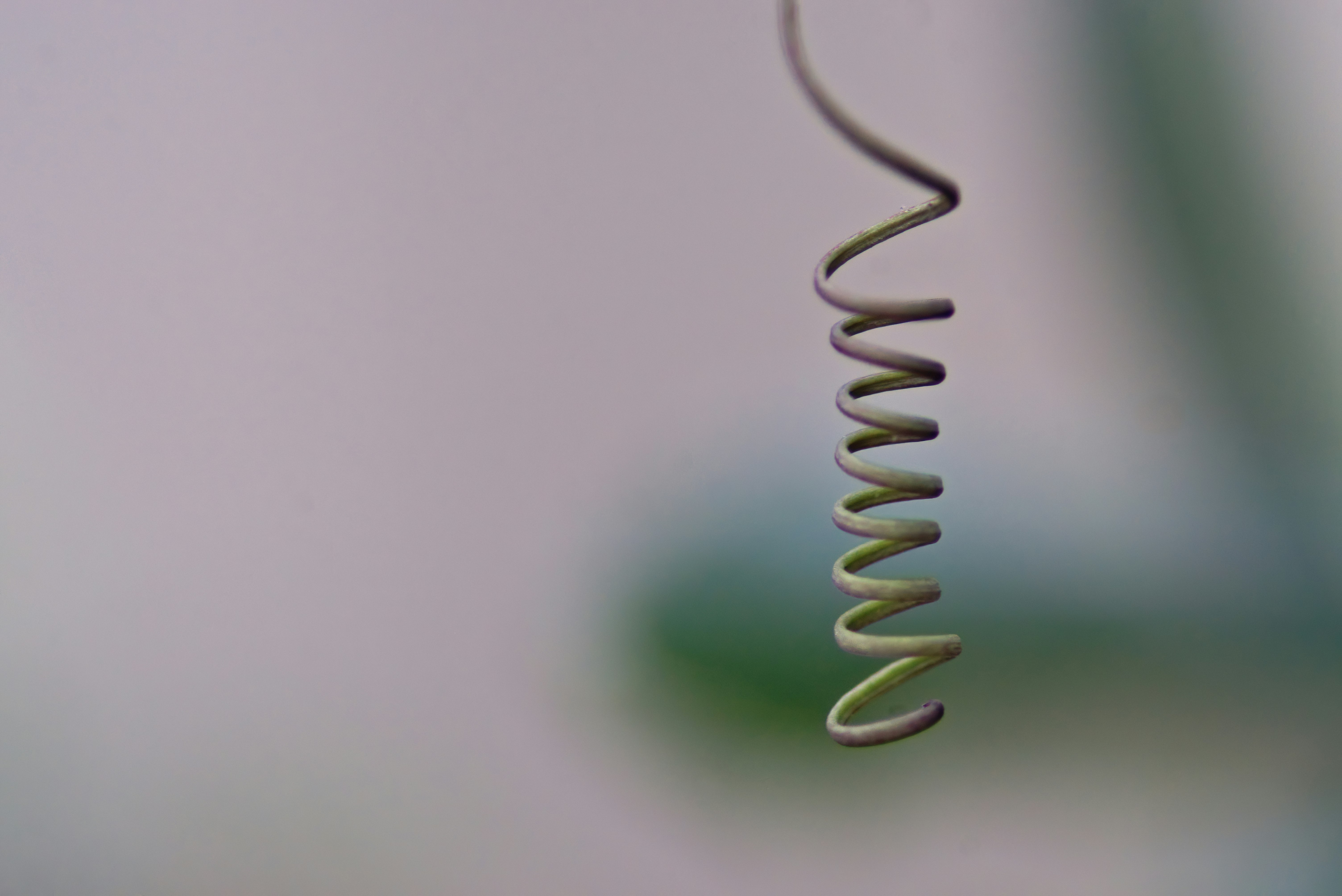 green spiral wire on white surface