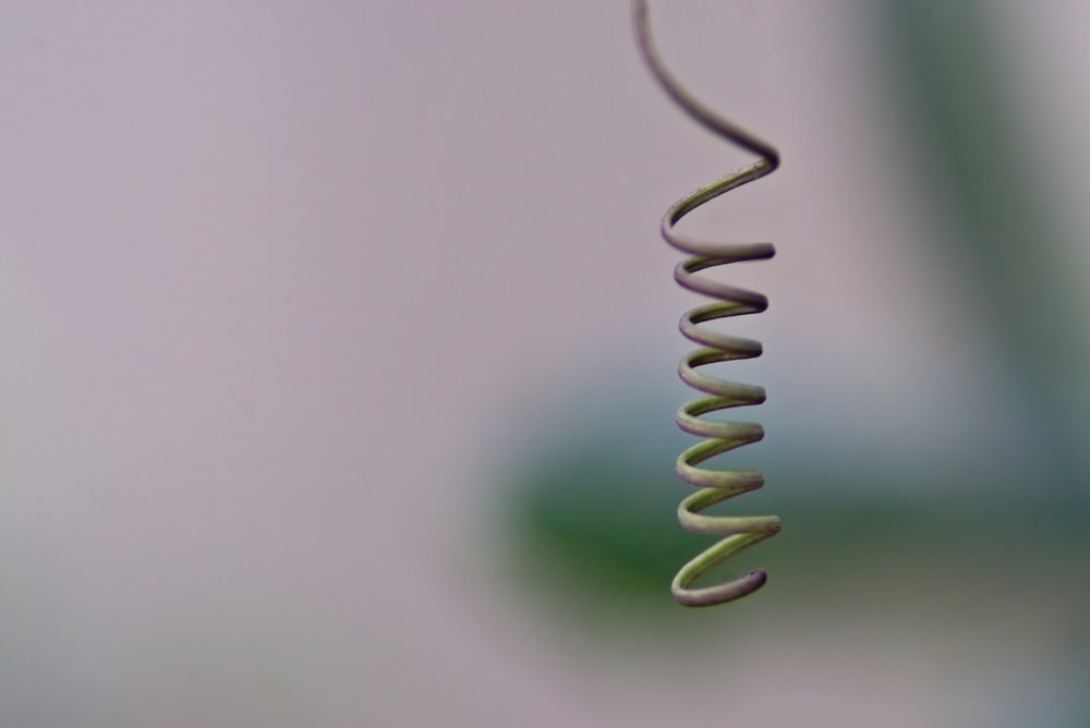 green spiral wire on white surface