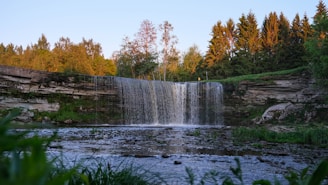 a large waterfall in Estonia on a holiday planned by Francesco Margaretini