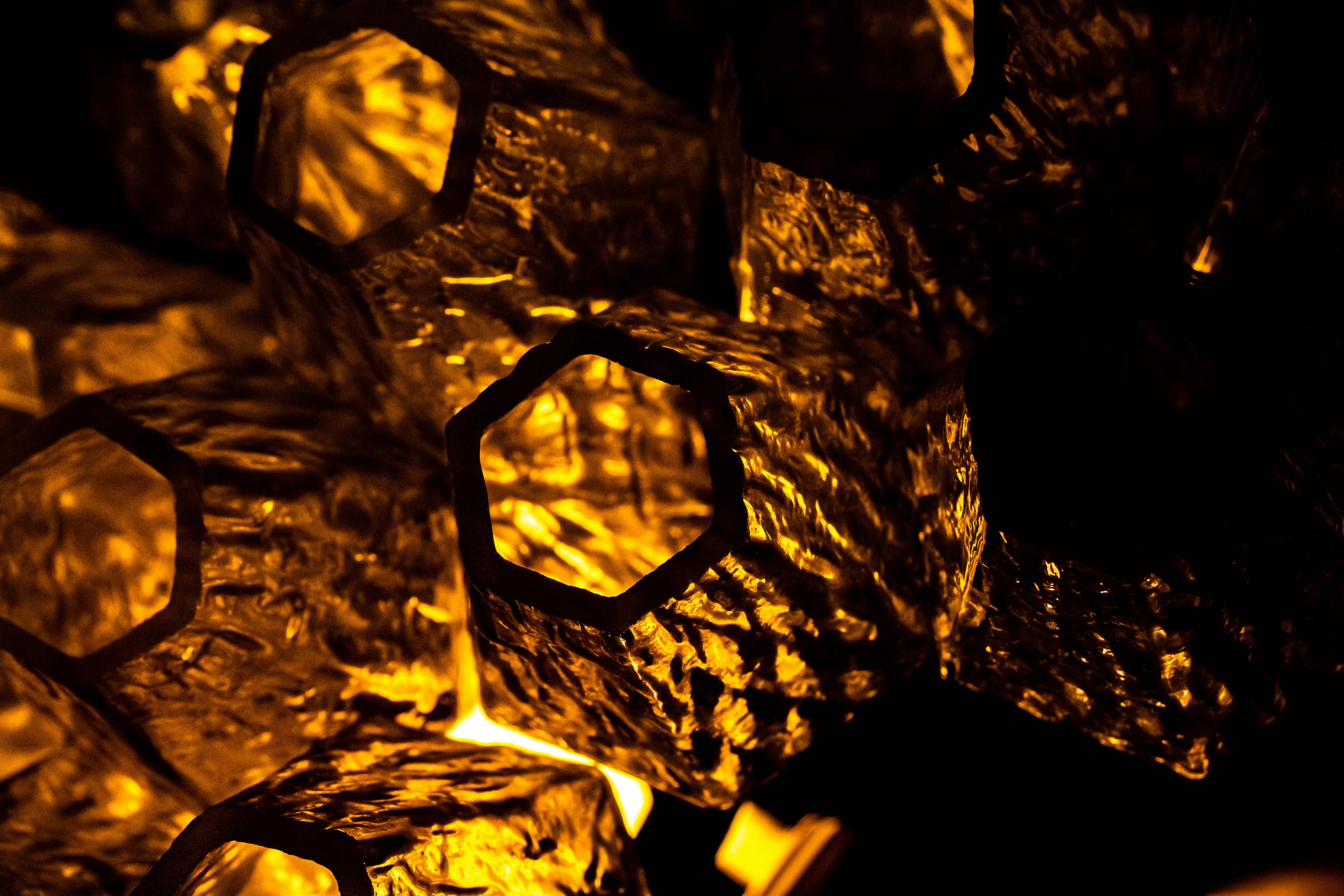 brown and black glass chandelier