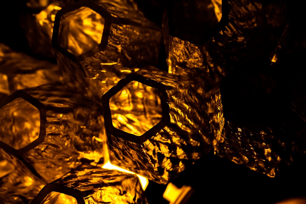 brown and black glass chandelier