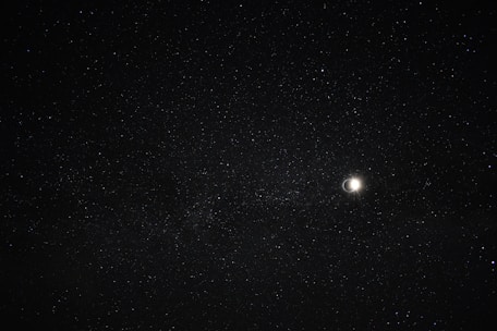A serene night sky filled with stars and a glowing moon, symbolizing astrology.