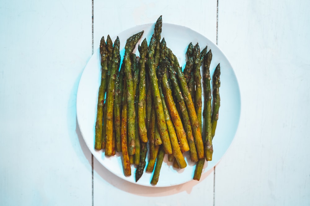 green and yellow vegetable on white ceramic plate