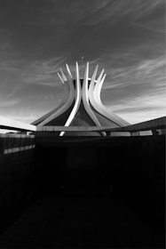 grayscale photo of a building