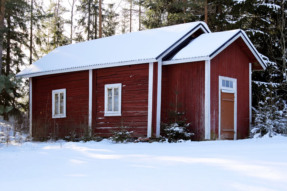 brown wooden house surrounded by trees during daytime