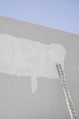 white metal ladder on white snow covered ground