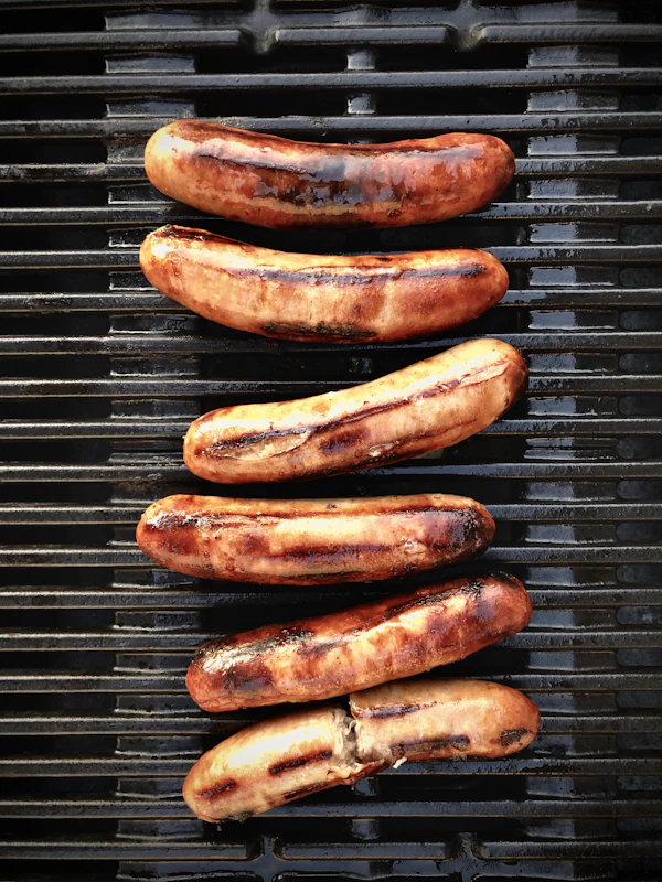Sausages on the grill