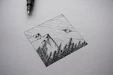 black and white abstract sketch