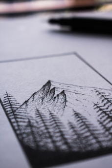 black and white printed paper