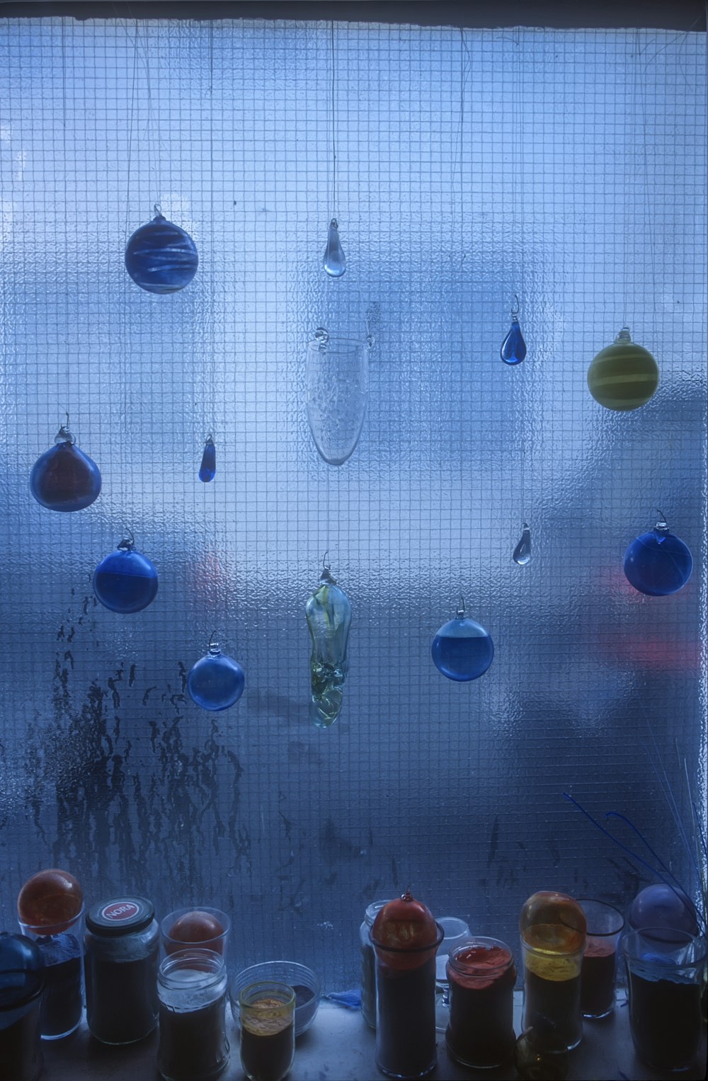 water droplets on glass window