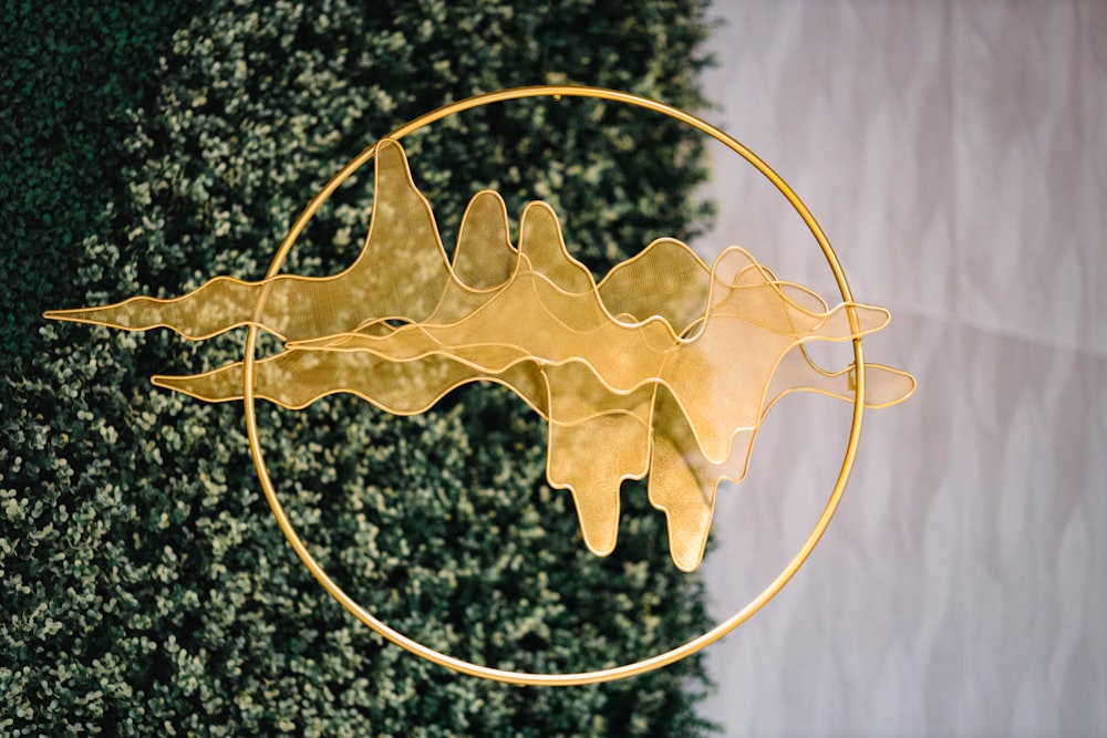 gold leaf on black and white marble table