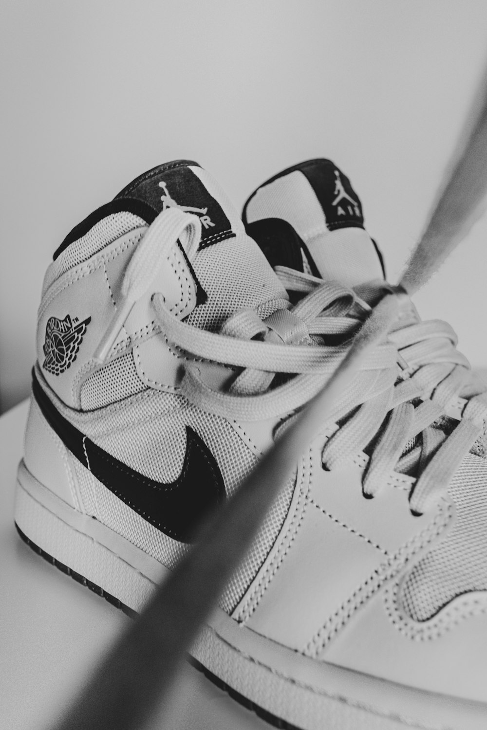 white and black nike air jordan 1 shoes