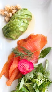 sliced vegetables on white ceramic plate