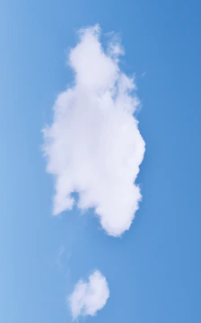 Illustration of a smiling boy sitting on a fluffy white cloud under a bright blue sky.