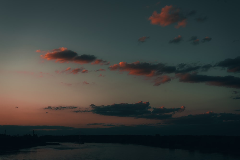 silhouette of mountain during sunset