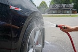 black car wheel with tire