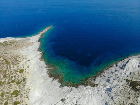 aerial view of blue sea during daytime in Antiparos Greece