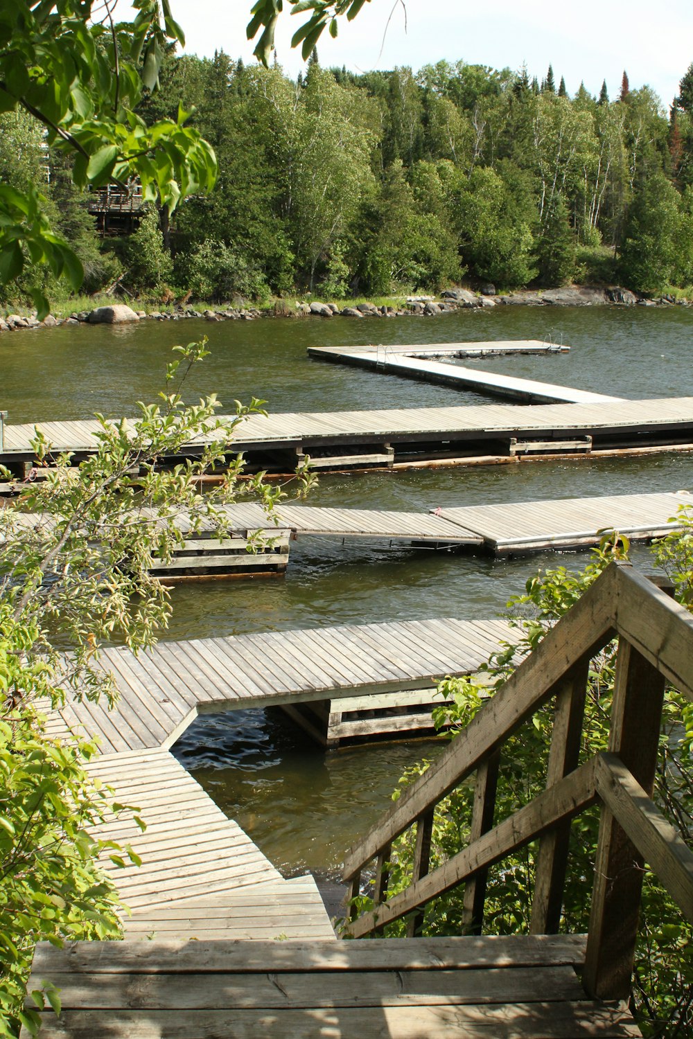 brown wooden dock on river during daytime