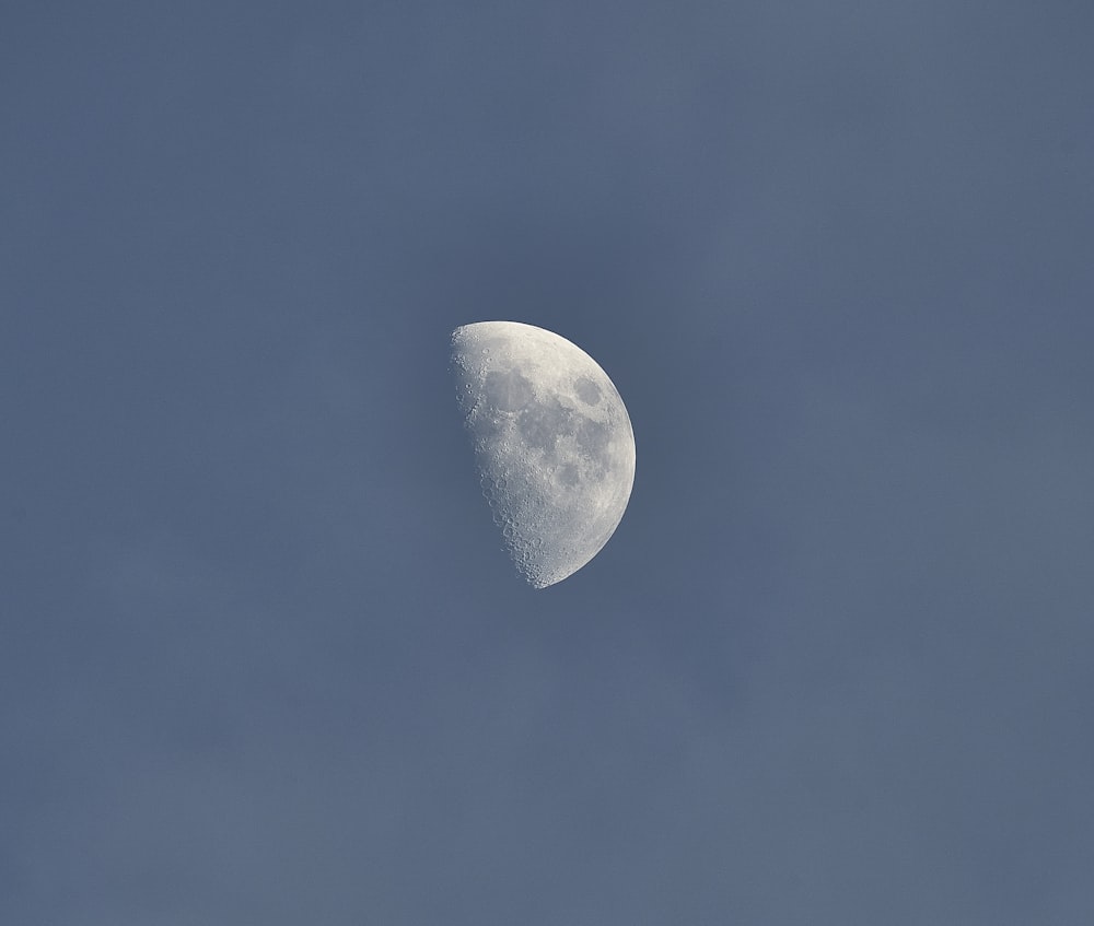 full moon in blue sky