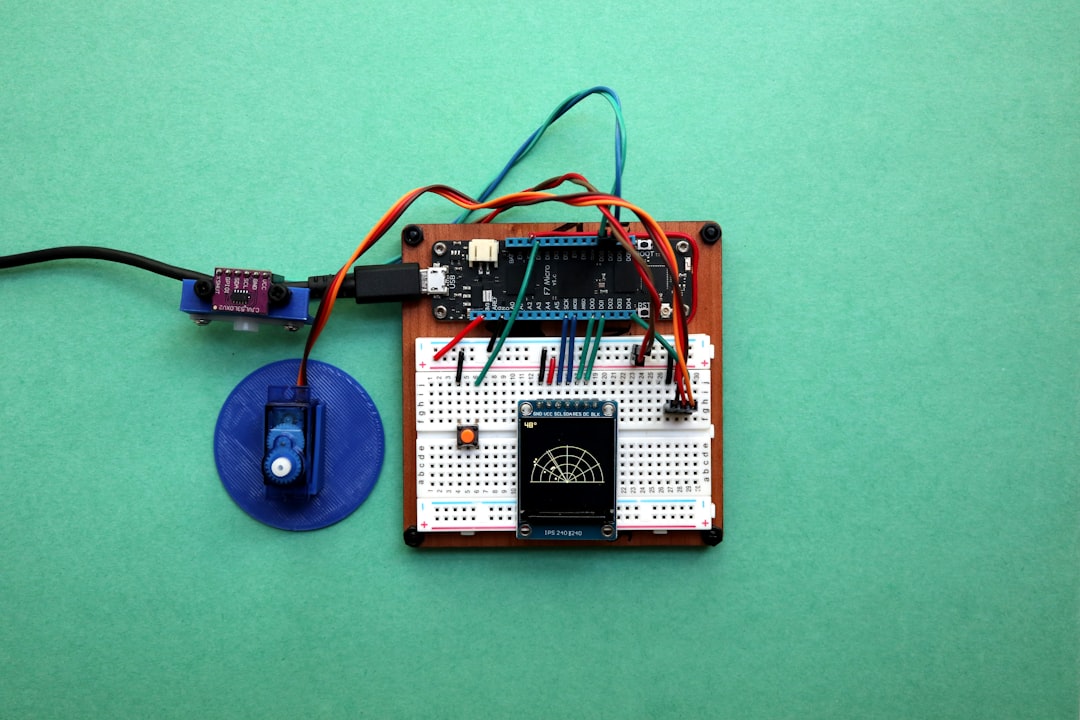 white and red audio mixer, Obstacle radar project with a distance sensor, a servo, ST7789 display using a Meadow F7 Micro board