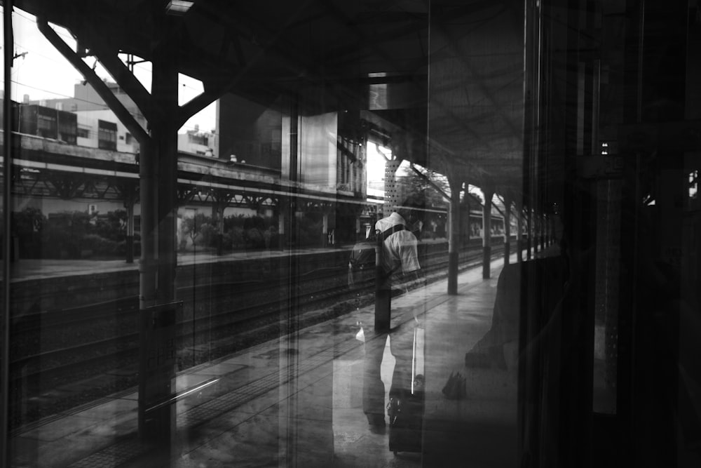 people walking on a train station