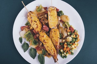 cooked food on white ceramic plate
