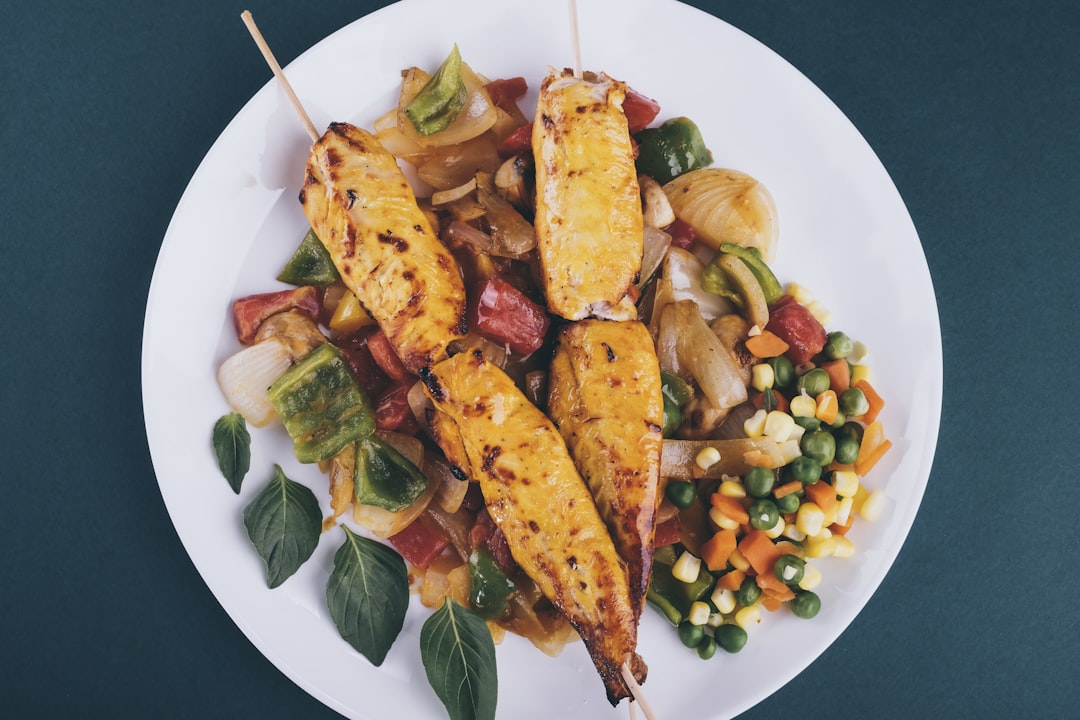 cooked food on white ceramic plate,