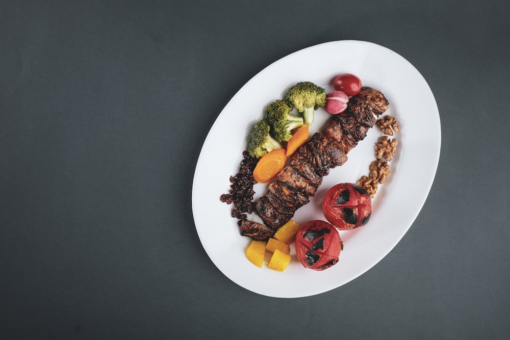 cooked food on white ceramic plate