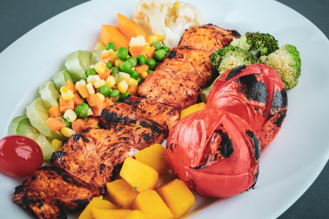 cooked food on white ceramic plate