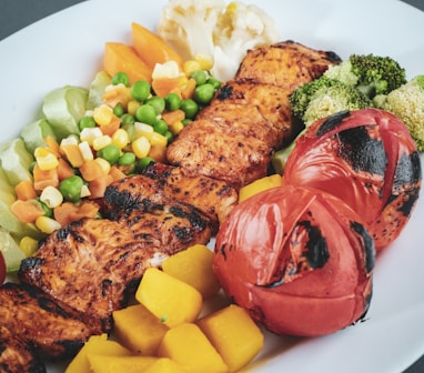 cooked food on white ceramic plate