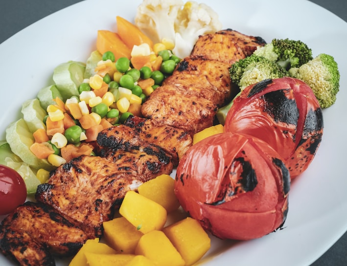 cooked food on white ceramic plate