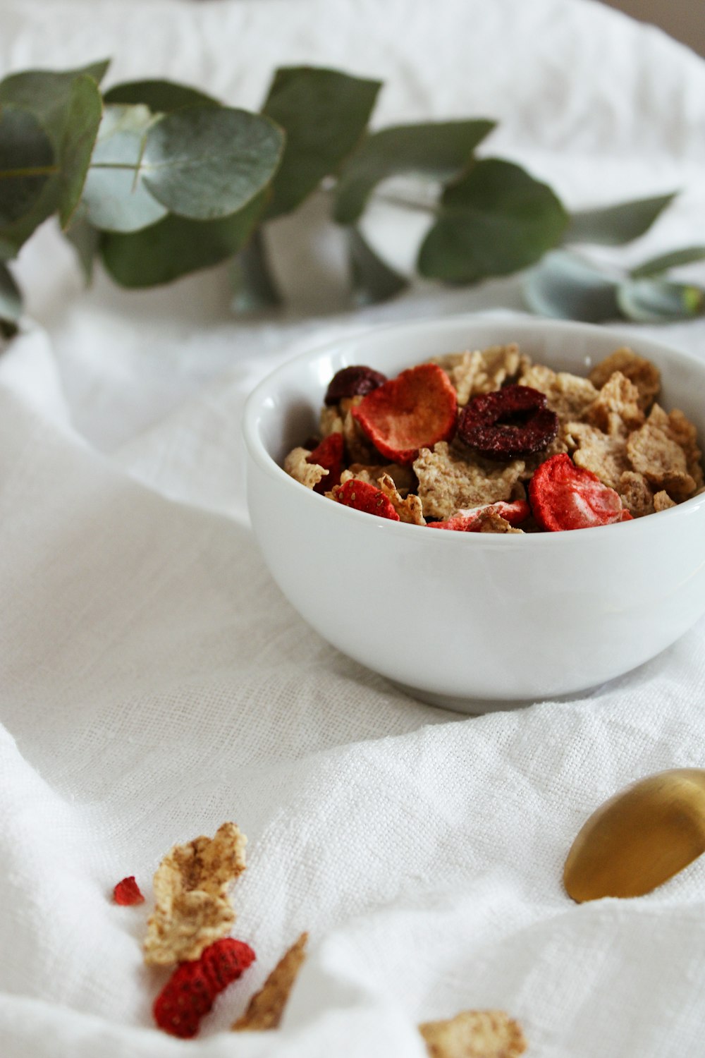 white ceramic bowl with food