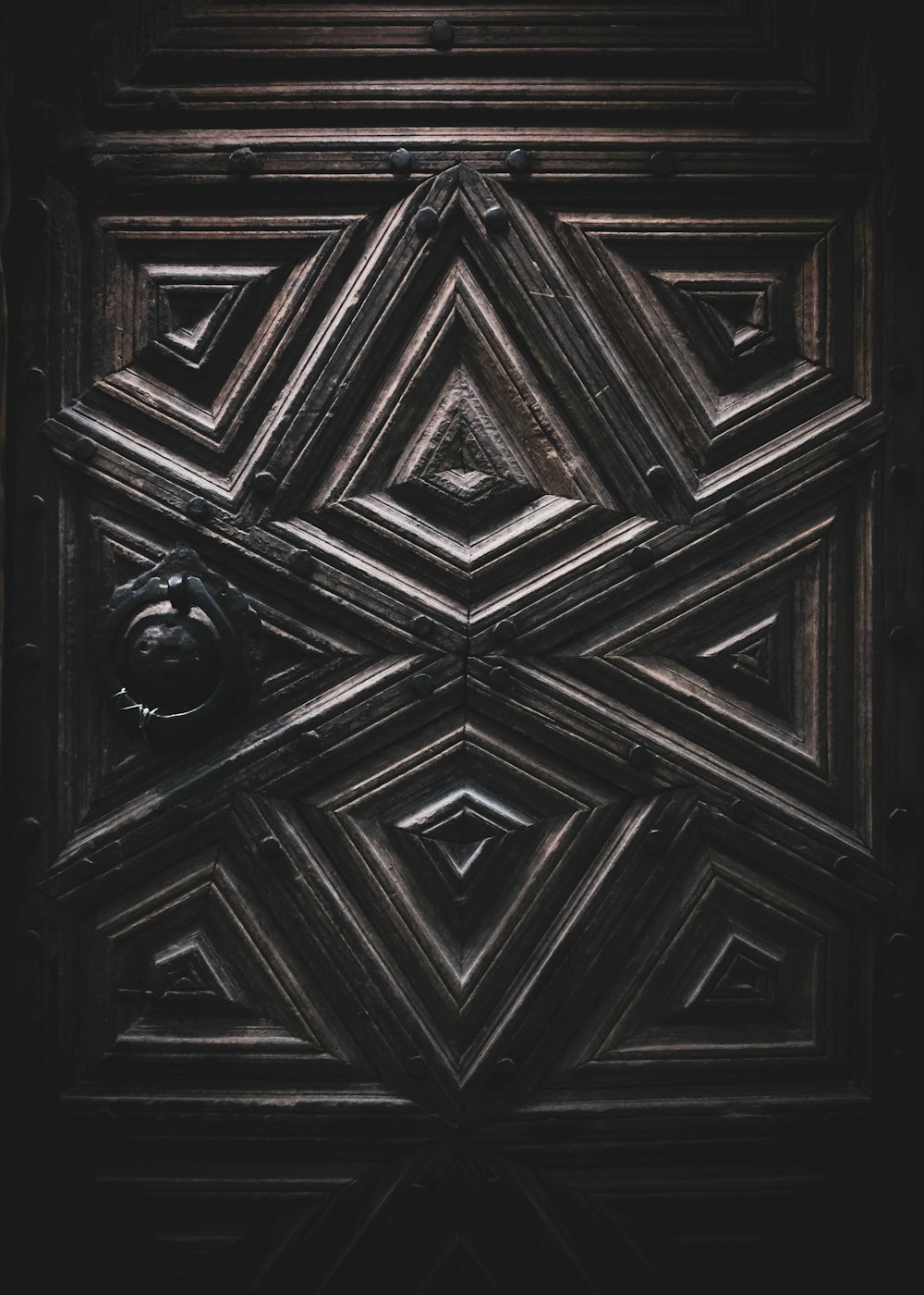 black and white wooden door