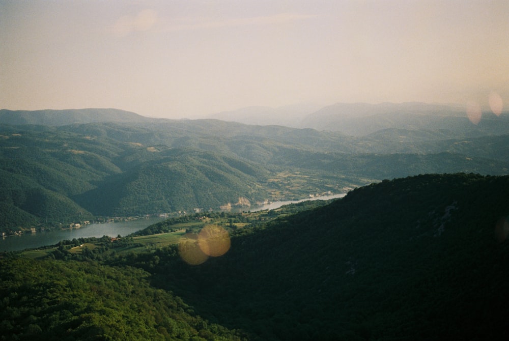 aerial view of green mountains during daytime