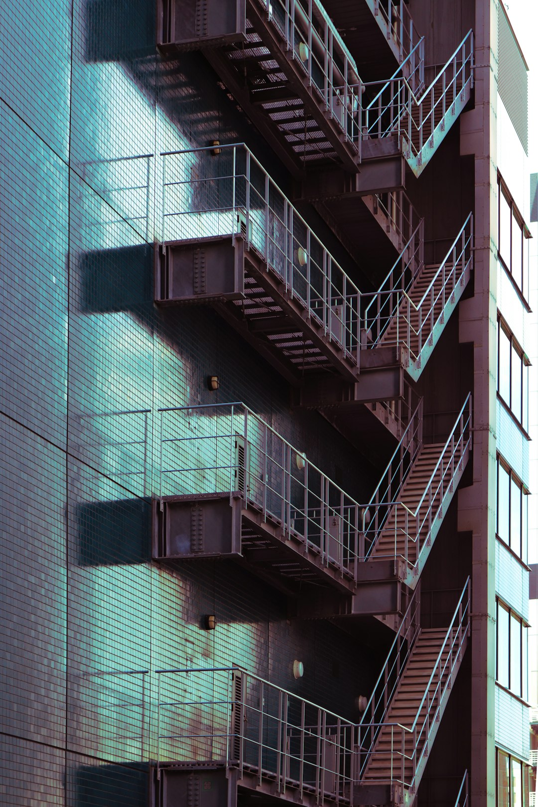 blue and white concrete building