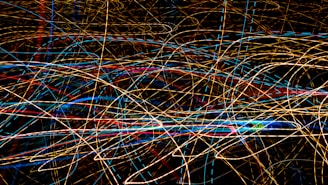 red blue and yellow lights