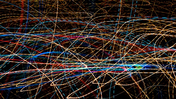 red blue and yellow lights
