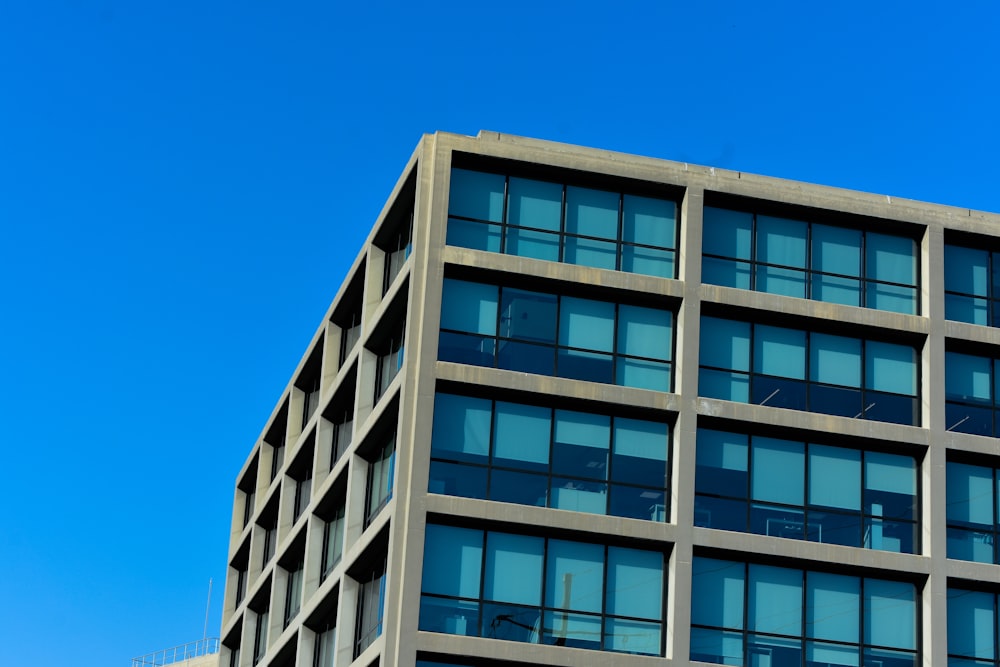 white and blue concrete building