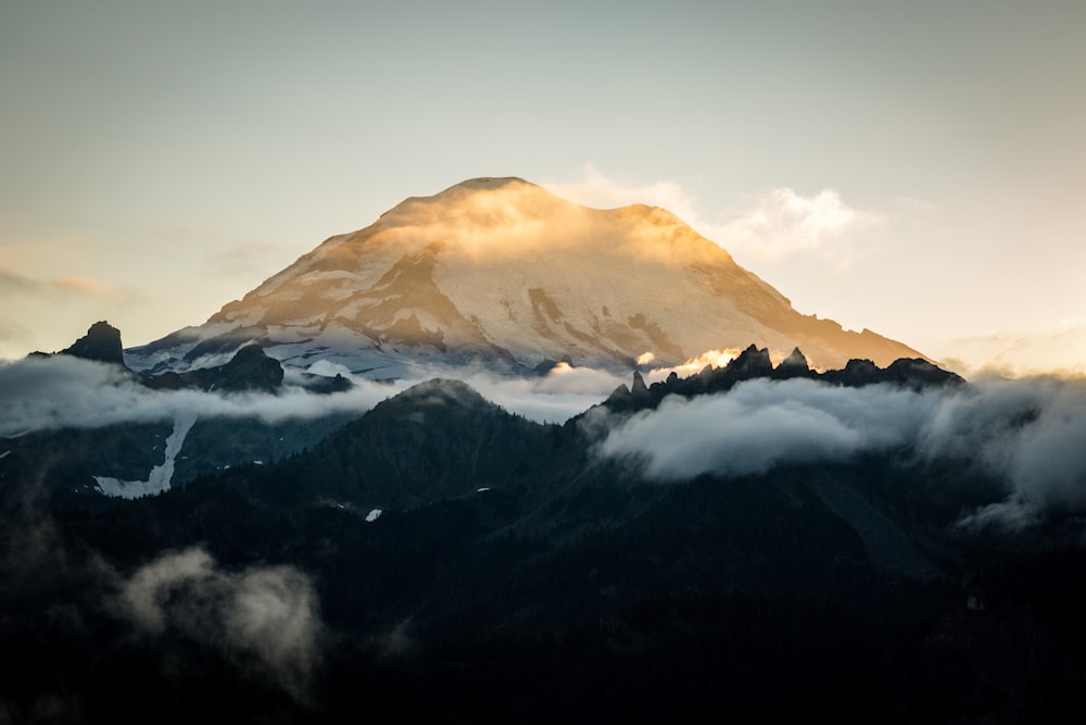 snow covered mountain under blue sky during daytime