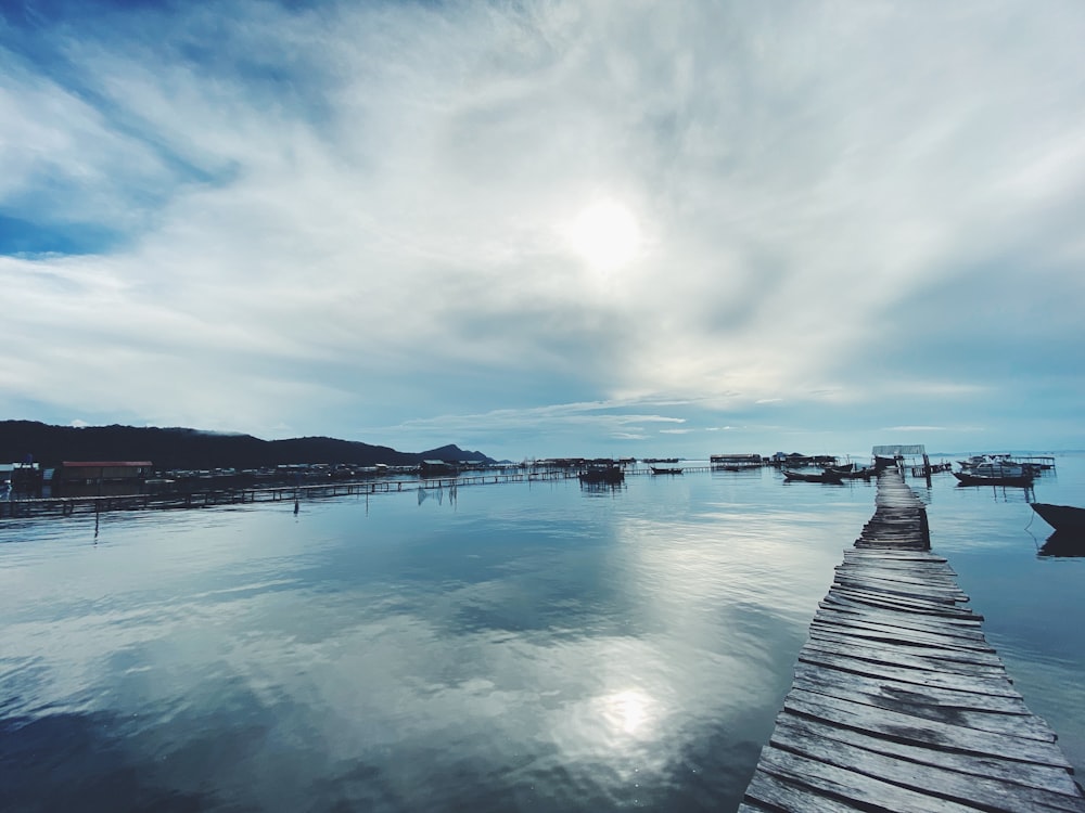 people walking on wooden dock under white clouds and blue sky during daytime