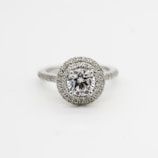 silver and diamond studded ring