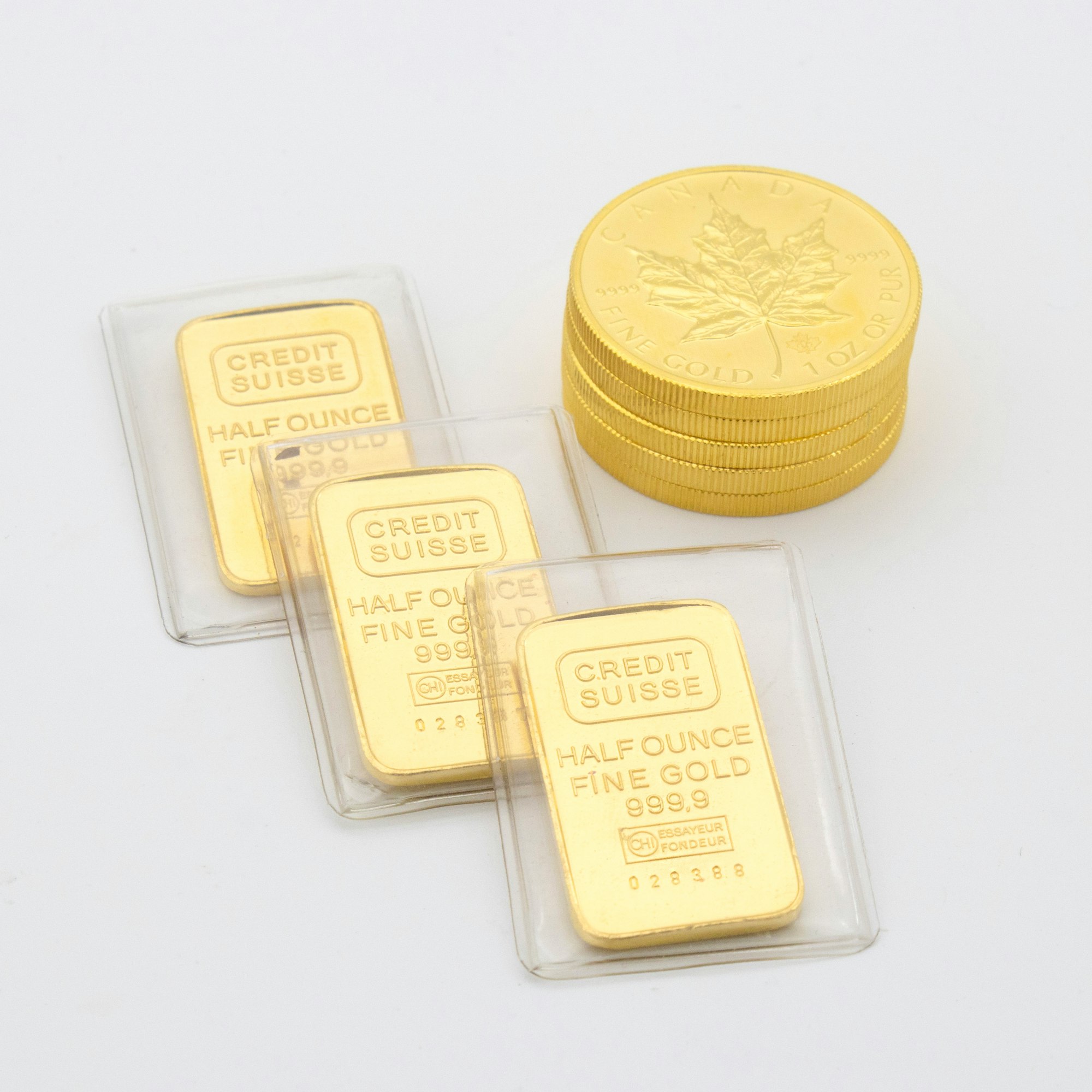 Gold coins and Bullion pure 24 karat gold
