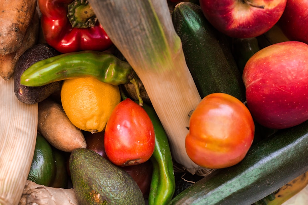 orange and green bell pepper