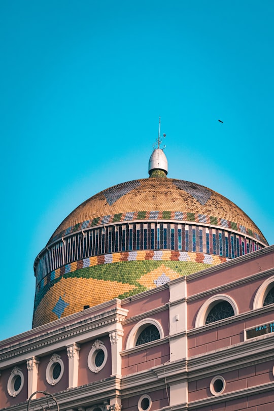 brown and white dome building under blue sky during daytime in Amazon Theatre Brasil