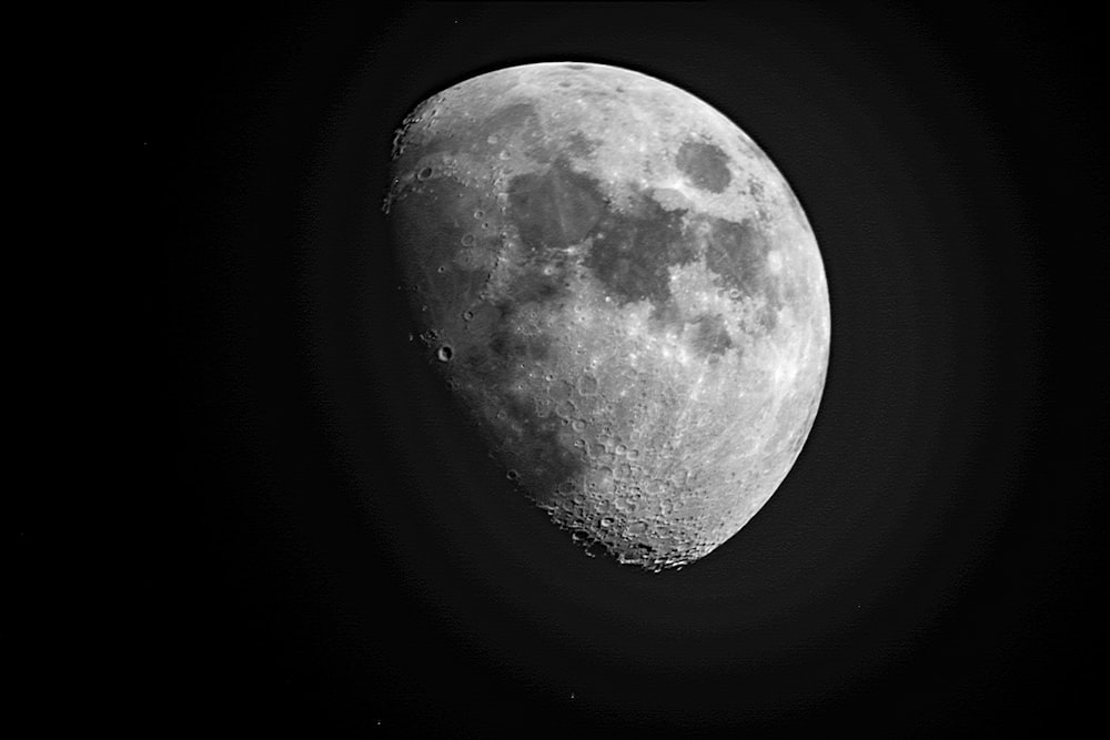 full moon in black background