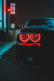 black car with red light