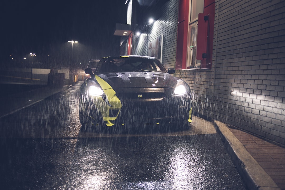 yellow and black sports car on road during night time