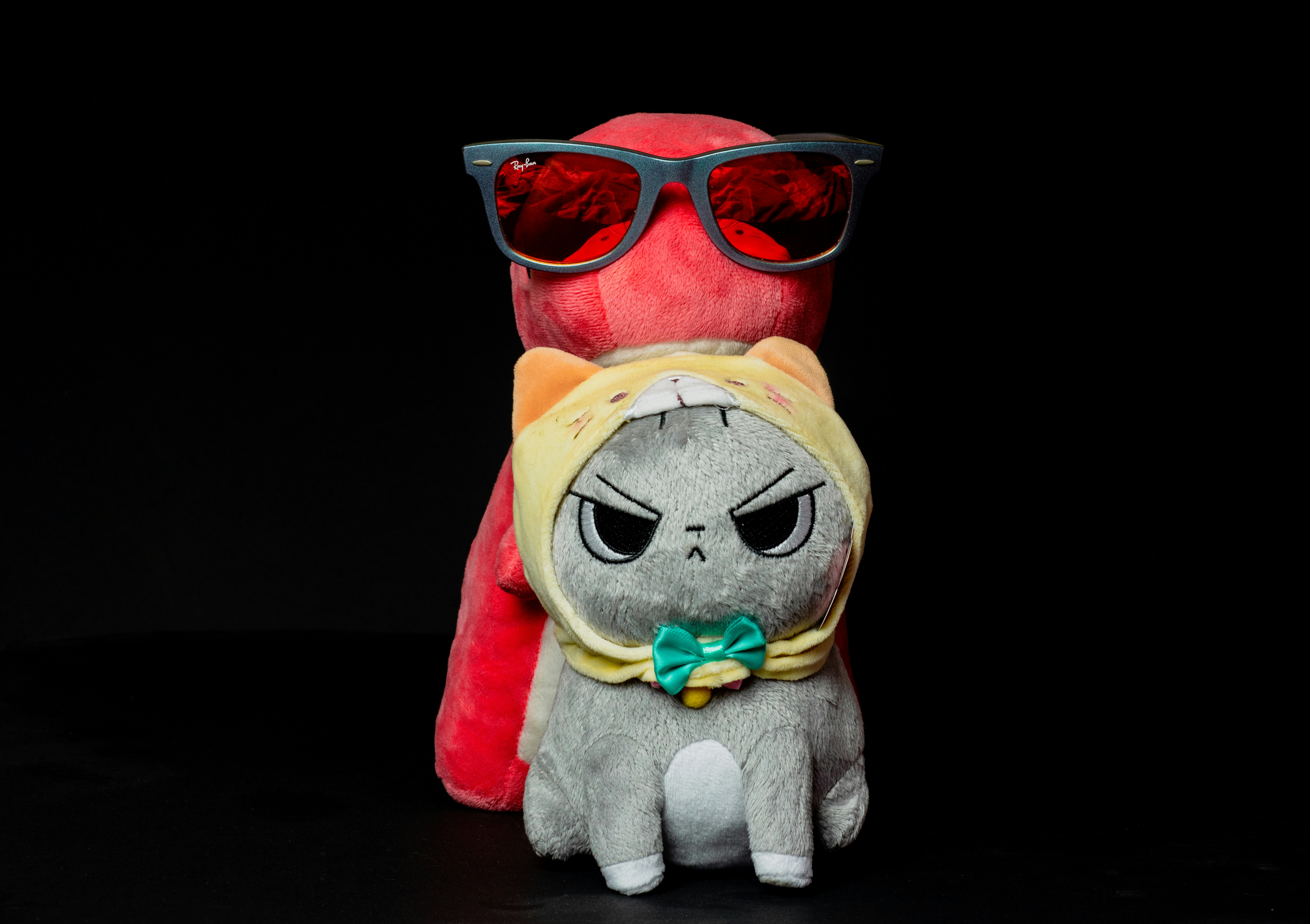 red and white plush toy