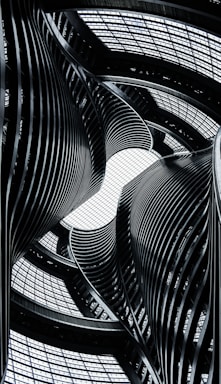black and white spiral illustration