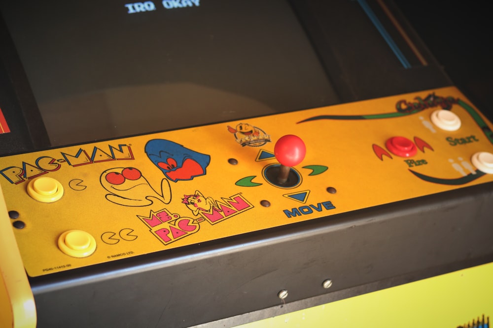 a close up of a video game machine